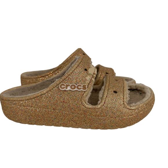 Crocs Adult Classic Cozzzy Glitter Sandal Size 9 - Picture 1 of 11
